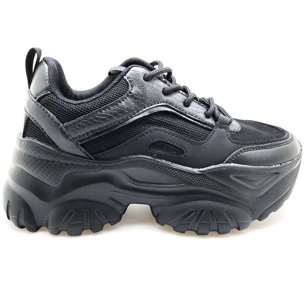 Berness - HANNA Blackout Beat Black Platform Sneakers